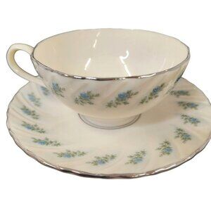 Lenox China - Rosedale Blue Roses  Teacup & Saucer Set Vintage Tea Set Cup & Sau
